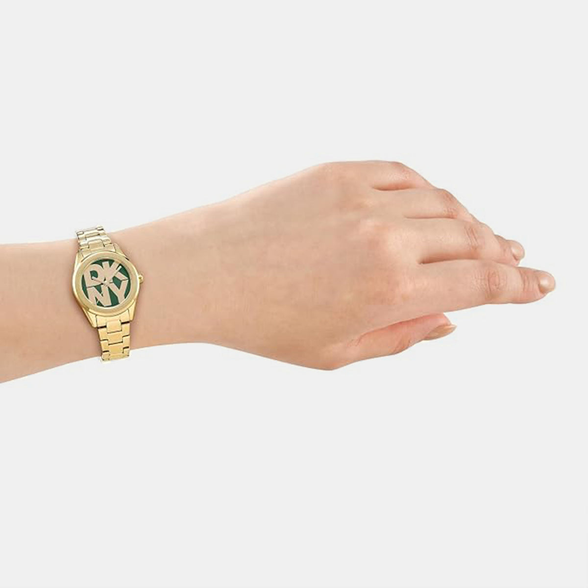 Logo Classic Women Quartz Green Dial Analog Stainless Steel Watch DK1L145M0065