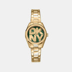 Logo Classic Women Quartz Green Dial Analog Stainless Steel Watch DK1L145M0065