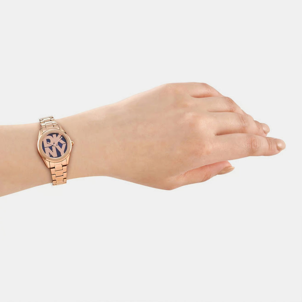 Women Quartz Blue Dial Analog Stainless Steel Watch DK1L145M0085