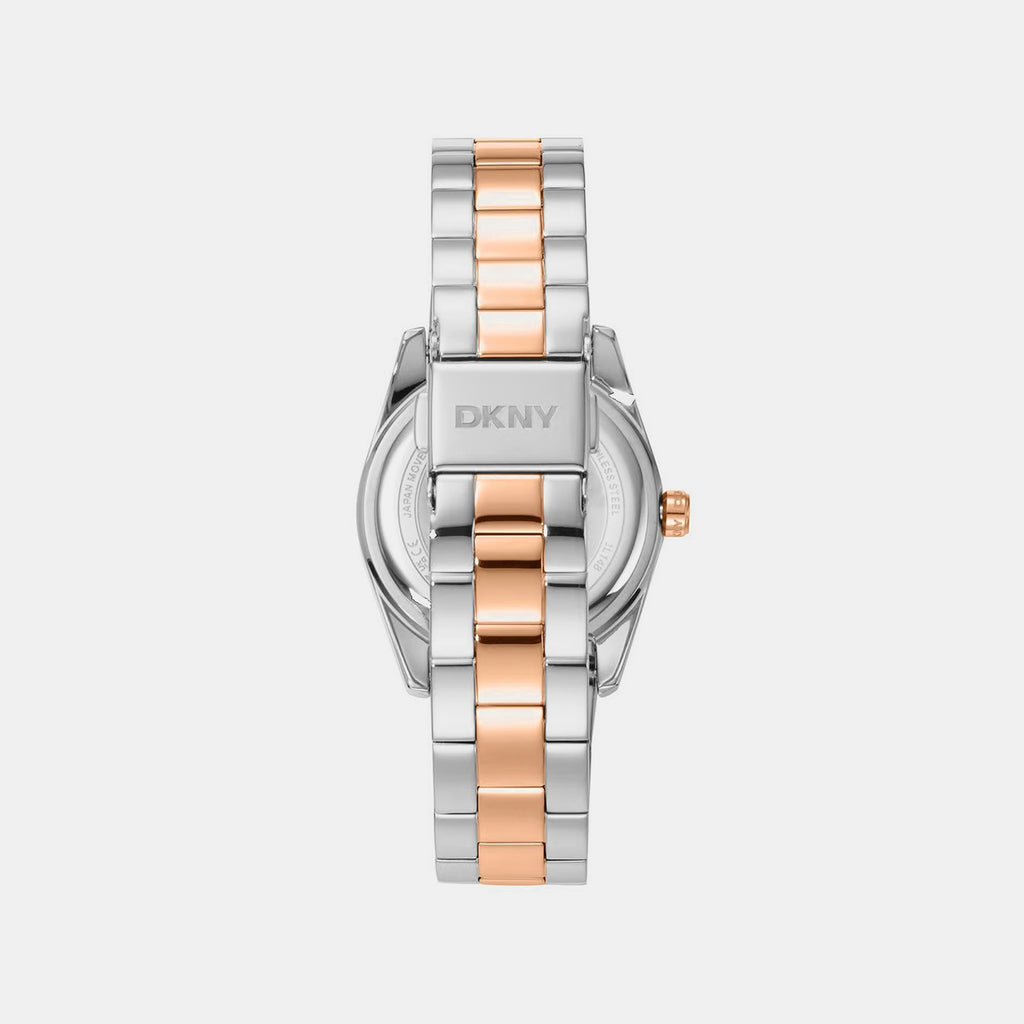 Women Quartz Silver Dial Analog Stainless Steel Watch DK1L148M0055