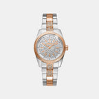 Women Quartz Silver Dial Analog Stainless Steel Watch DK1L148M0055
