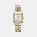Women Quartz Silver Dial Analog Stainless Steel Watch DK1L154M0085