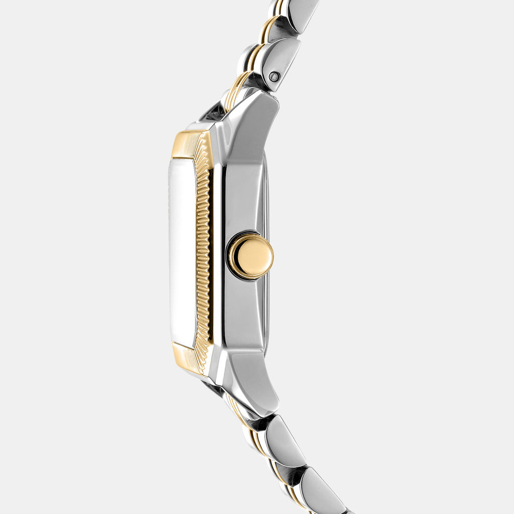 Women Quartz Silver Dial Analog Stainless Steel Watch DK1L154M0085