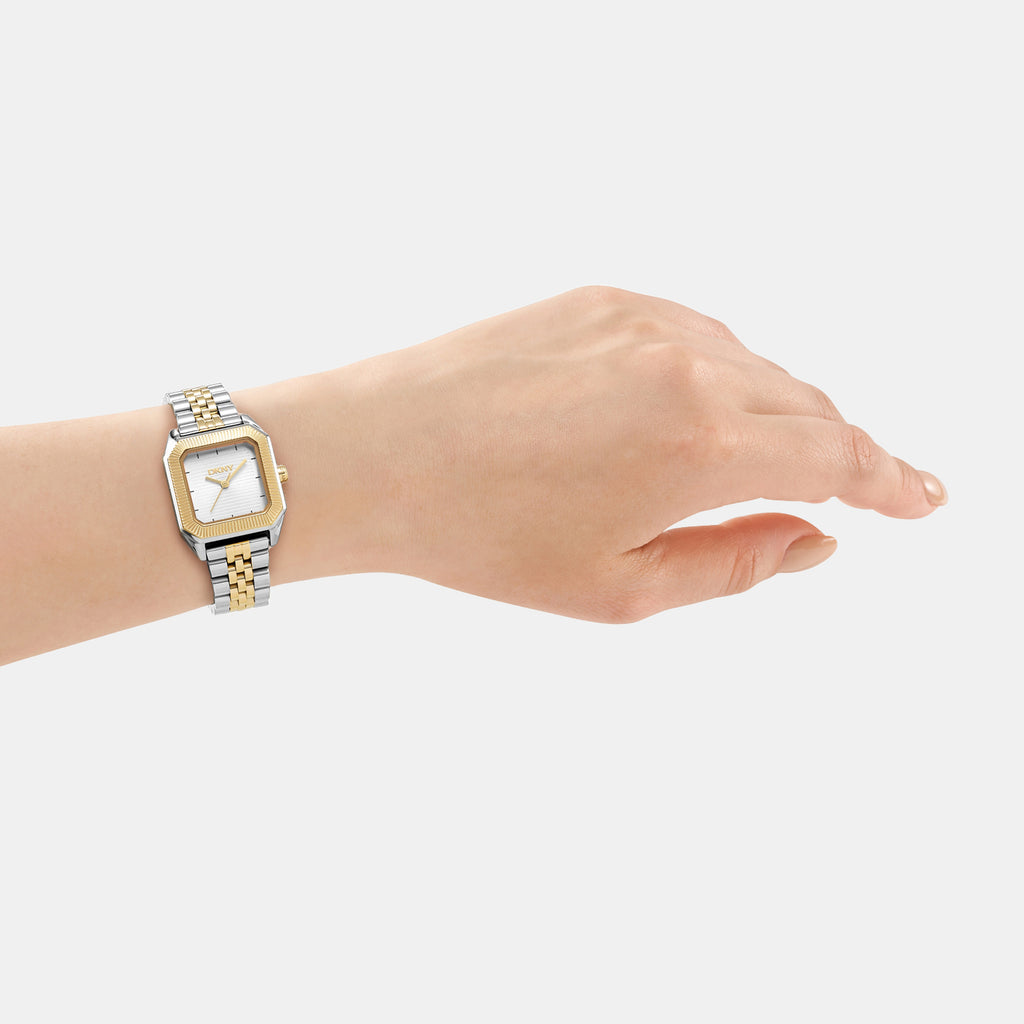 Women Quartz Silver Dial Analog Stainless Steel Watch DK1L154M0085