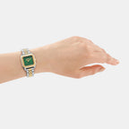Women Quartz Green Dial Analog Stainless Steel Watch DK1L154M0095