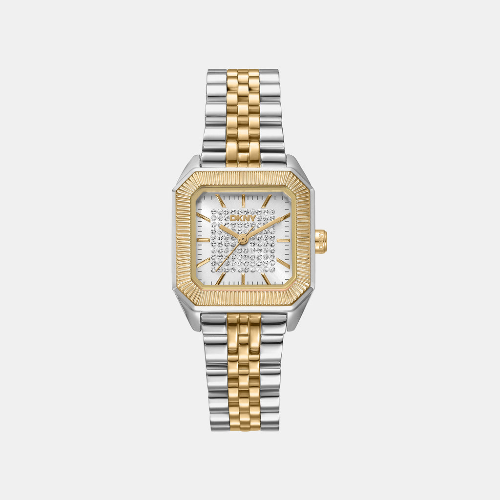 Women Quartz Silver Dial Analog Stainless Steel Watch DK1L154M0255