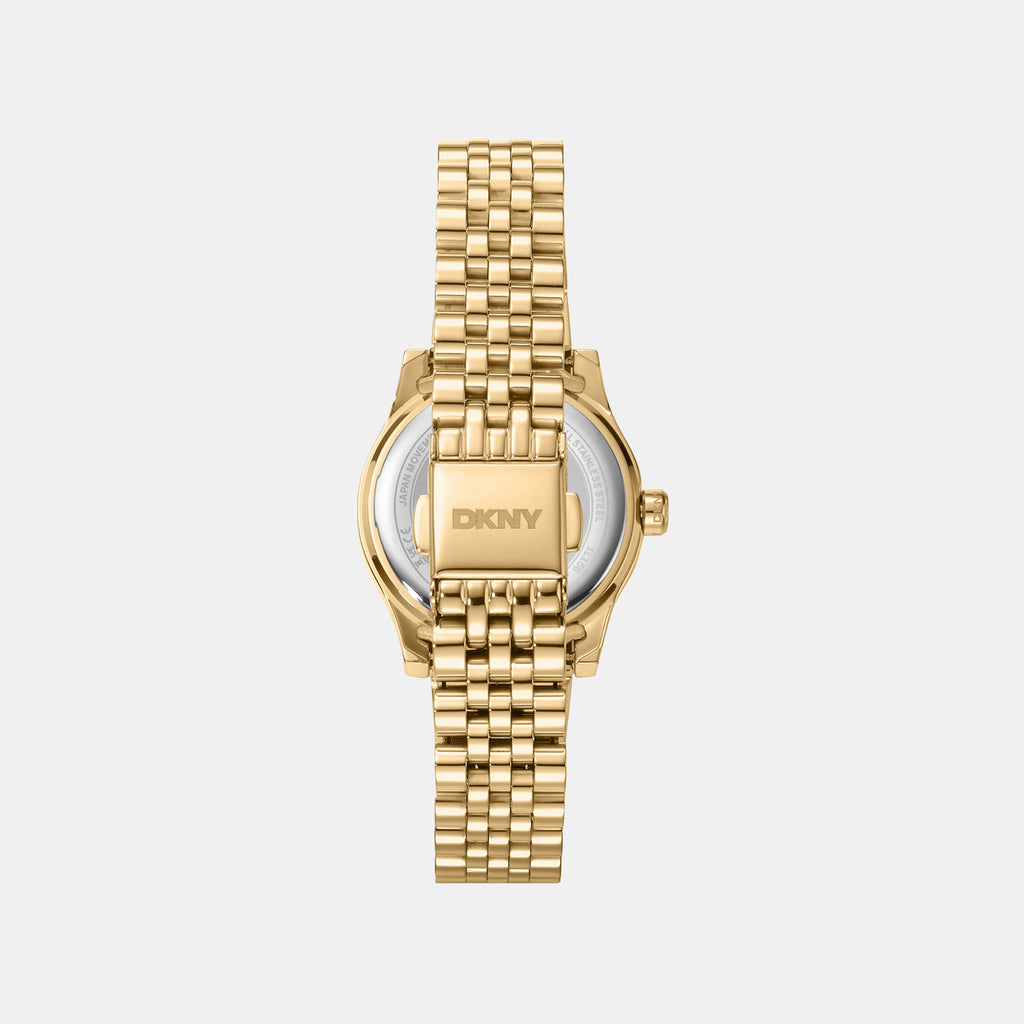 Women Quartz Gold Dial Analog Stainless Steel Watch DK1L156M0065