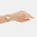 Women Quartz Gold Dial Analog Stainless Steel Watch DK1L156M0065