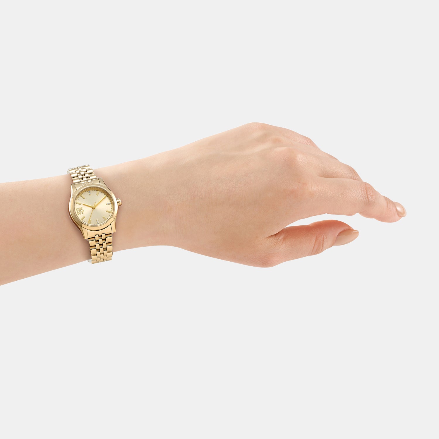 Women Quartz Gold Dial Analog Stainless Steel Watch DK1L156M0065