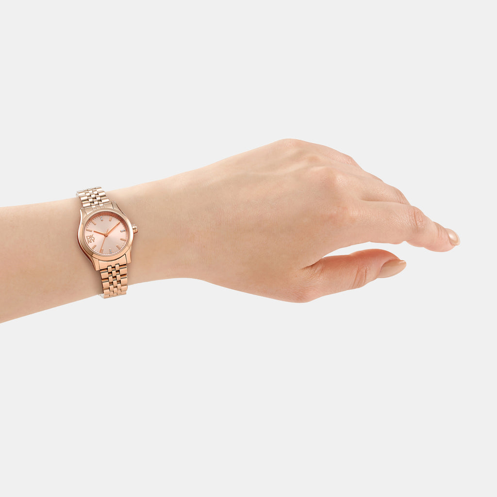 Women Quartz Rose Gold Dial Analog Stainless Steel Watch DK1L156M0075