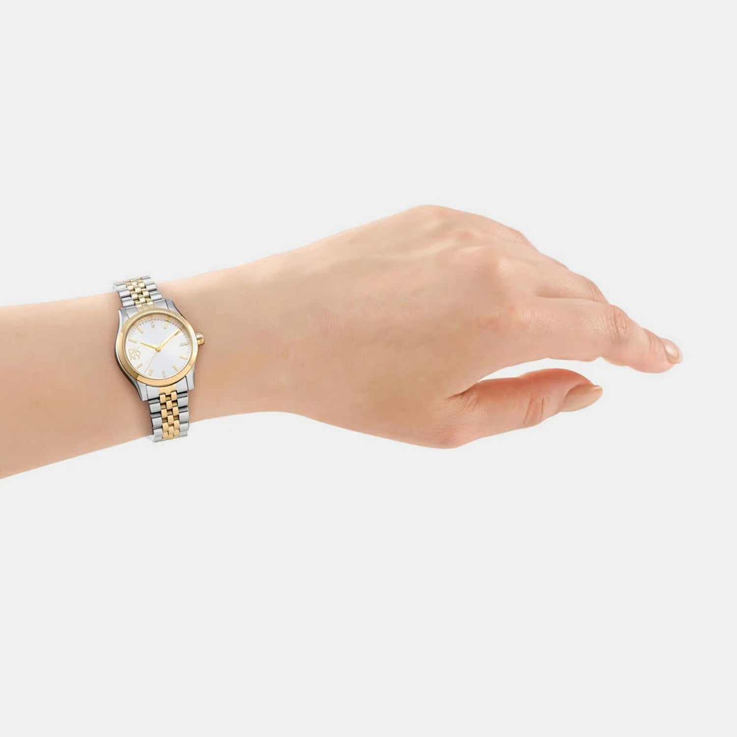 Women Quartz Silver Dial Analog Stainless Steel Watch DK1L156M0085