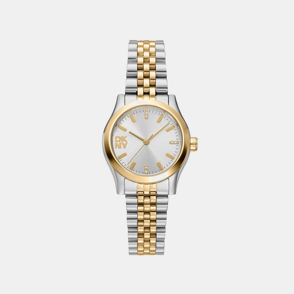 Women Quartz Silver Dial Analog Stainless Steel Watch DK1L156M0085