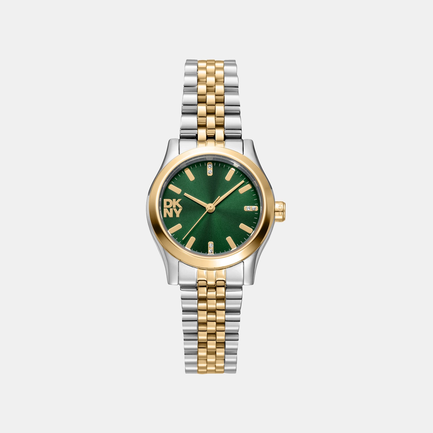Women Quartz Green Dial Analog Stainless Steel Watch DK1L156M0095