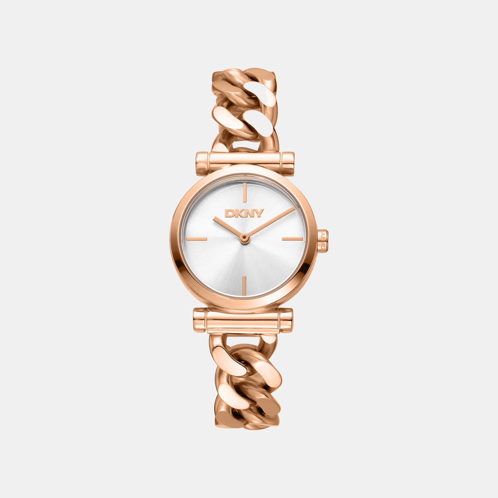 Women Quartz Silver Dial Analog Stainless Steel Watch DK1L159M0075