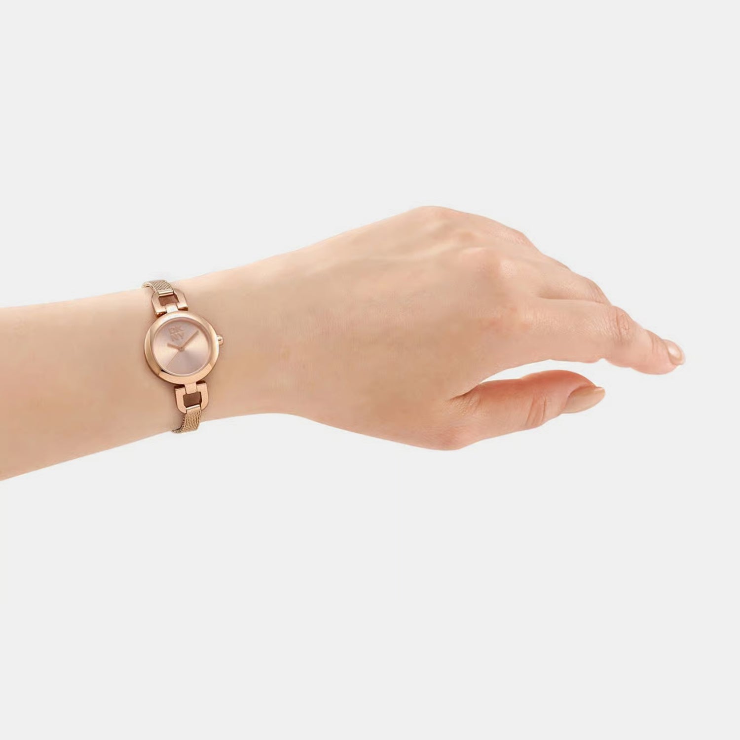 Women Quartz Rose Gold Dial Analog Stainless Steel Watch DK1L161M0245