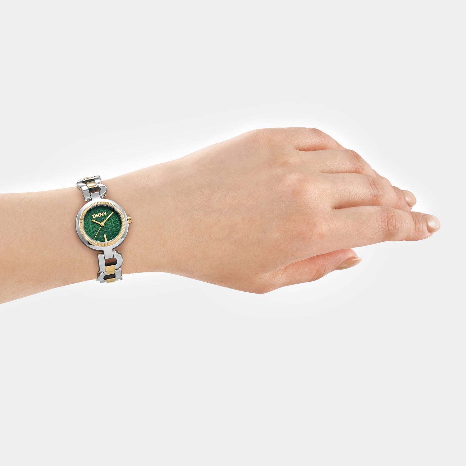 Women Quartz Green Dial Analog Stainless Steel Watch DK1L162M0075