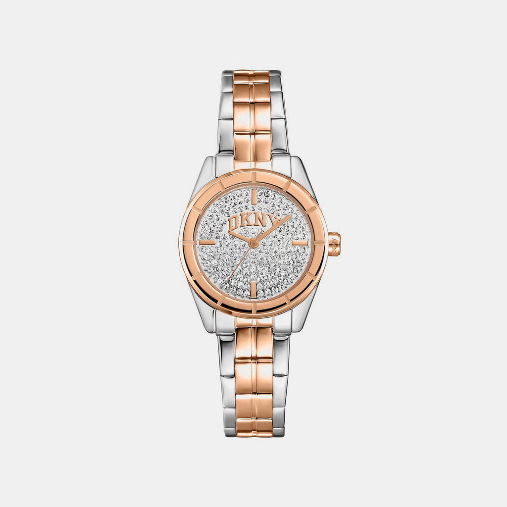Women Quartz Silver Dial Analog Stainless Steel Watch DK1L169M0255