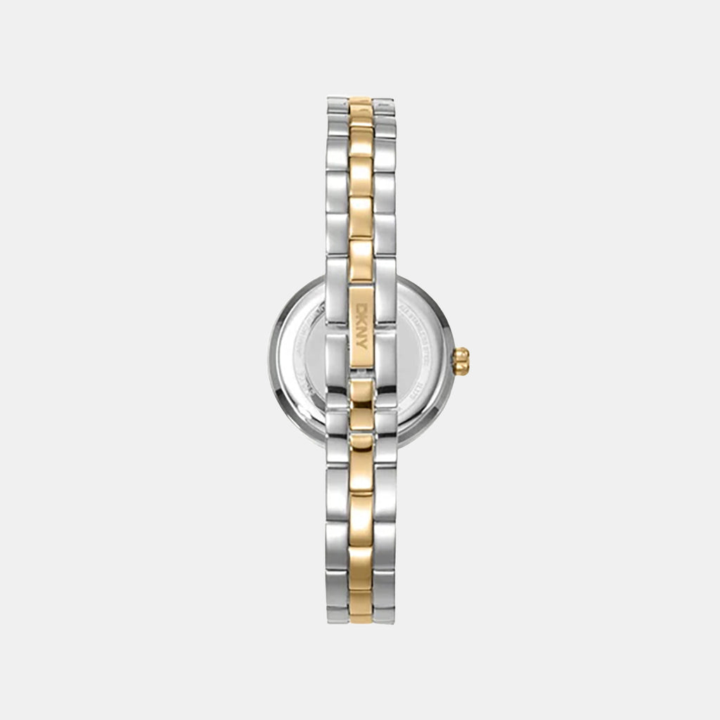 Pierced Women Quartz Silver Dial Analog Stainless Steel Watch DK1L170M0025