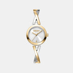 Pierced Women Quartz Silver Dial Analog Stainless Steel Watch DK1L170M0025