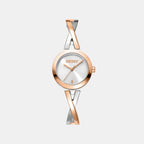 Pierced Women Quartz Silver Dial Analog Stainless Steel Watch DK1L170M0035