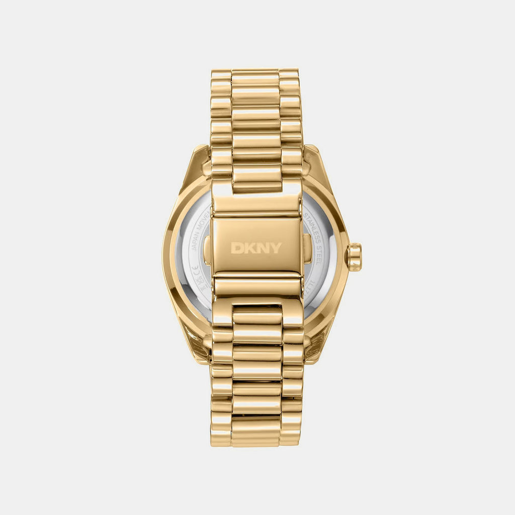 Women Quartz Gold Dial Multi-function Stainless Steel Watch DK1L171M0065