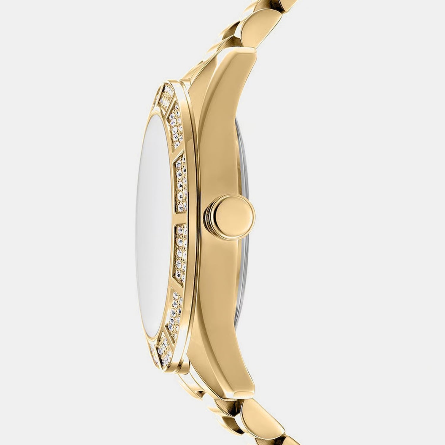Women Quartz Gold Dial Multi-function Stainless Steel Watch DK1L171M0065