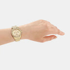 Women Quartz Gold Dial Multi-function Stainless Steel Watch DK1L171M0065