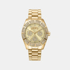 Women Quartz Gold Dial Multi-function Stainless Steel Watch DK1L171M0065