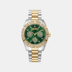 Women Quartz Green Dial Multi-Function Stainless Steel Watch DK1L171M0095