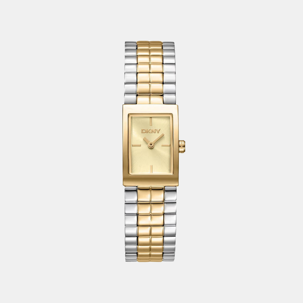 Women Quartz Gold Dial Analog Stainless Steel Watch DK1L172M0055