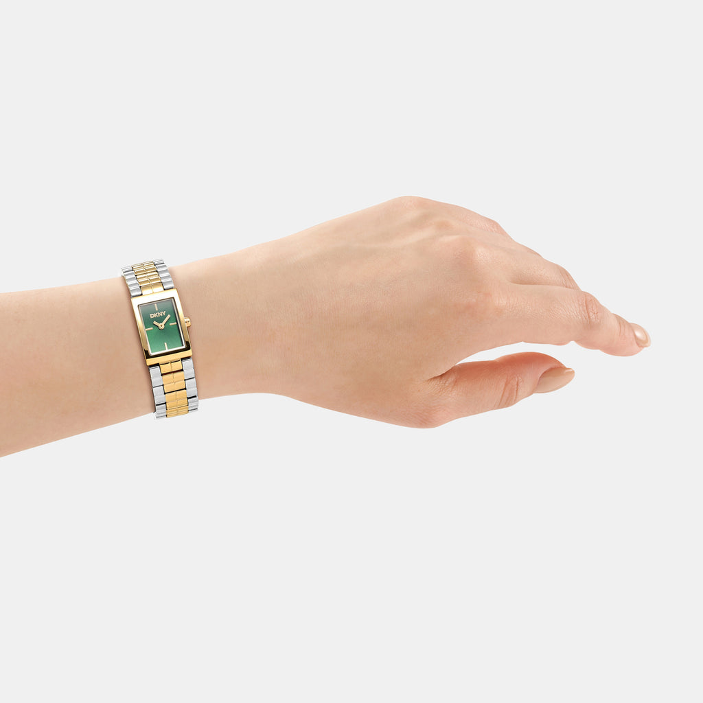 Women Quartz Green Dial Analog Stainless Steel Watch DK1L172M0065