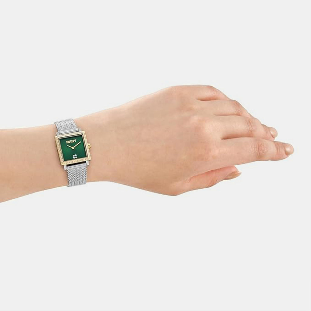 Women Quartz Green Dial Analog Stainless Steel Watch DK1L173M0125