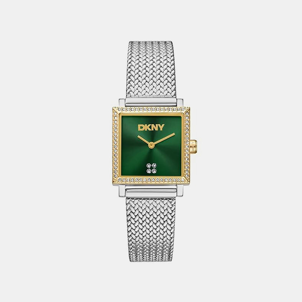 Women Quartz Green Dial Analog Stainless Steel Watch DK1L173M0125