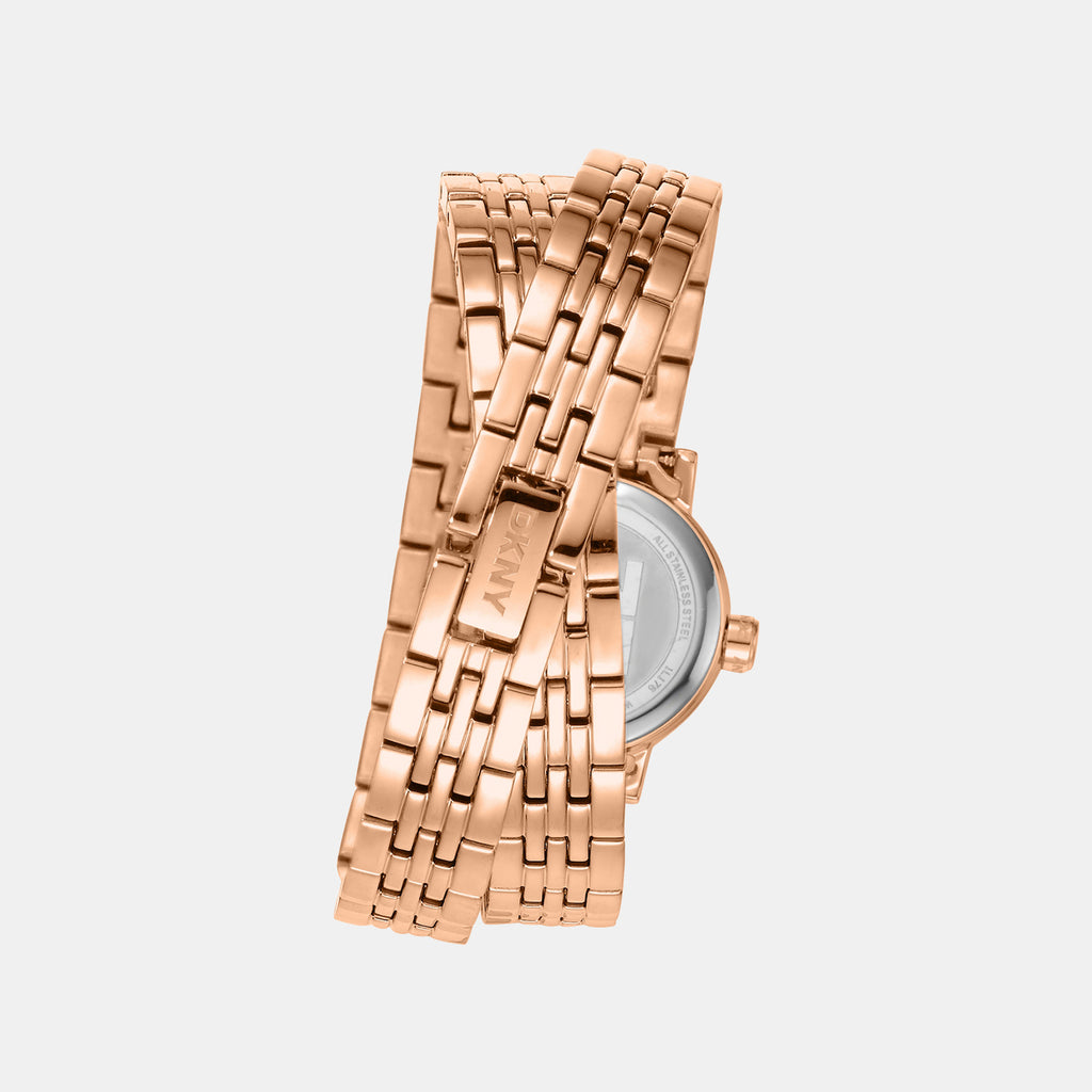 Women Quartz Rose Gold Dial Analog Stainless Steel Watch DK1L176M0055