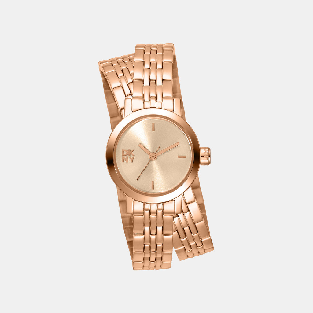 Women Quartz Rose Gold Dial Analog Stainless Steel Watch DK1L176M0055