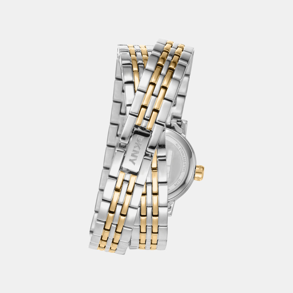 Women Quartz Silver Dial Analog Stainless Steel Watch DK1L176M0065