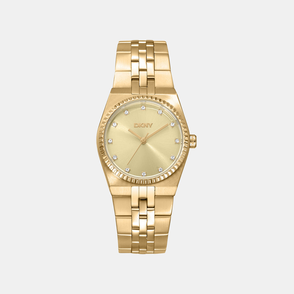 Women Quartz Gold Dial Analog Stainless Steel Watch DK1L177M0035