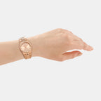 Women Quartz Rose Gold Dial Analog Stainless Steel Watch DK1L177M0045