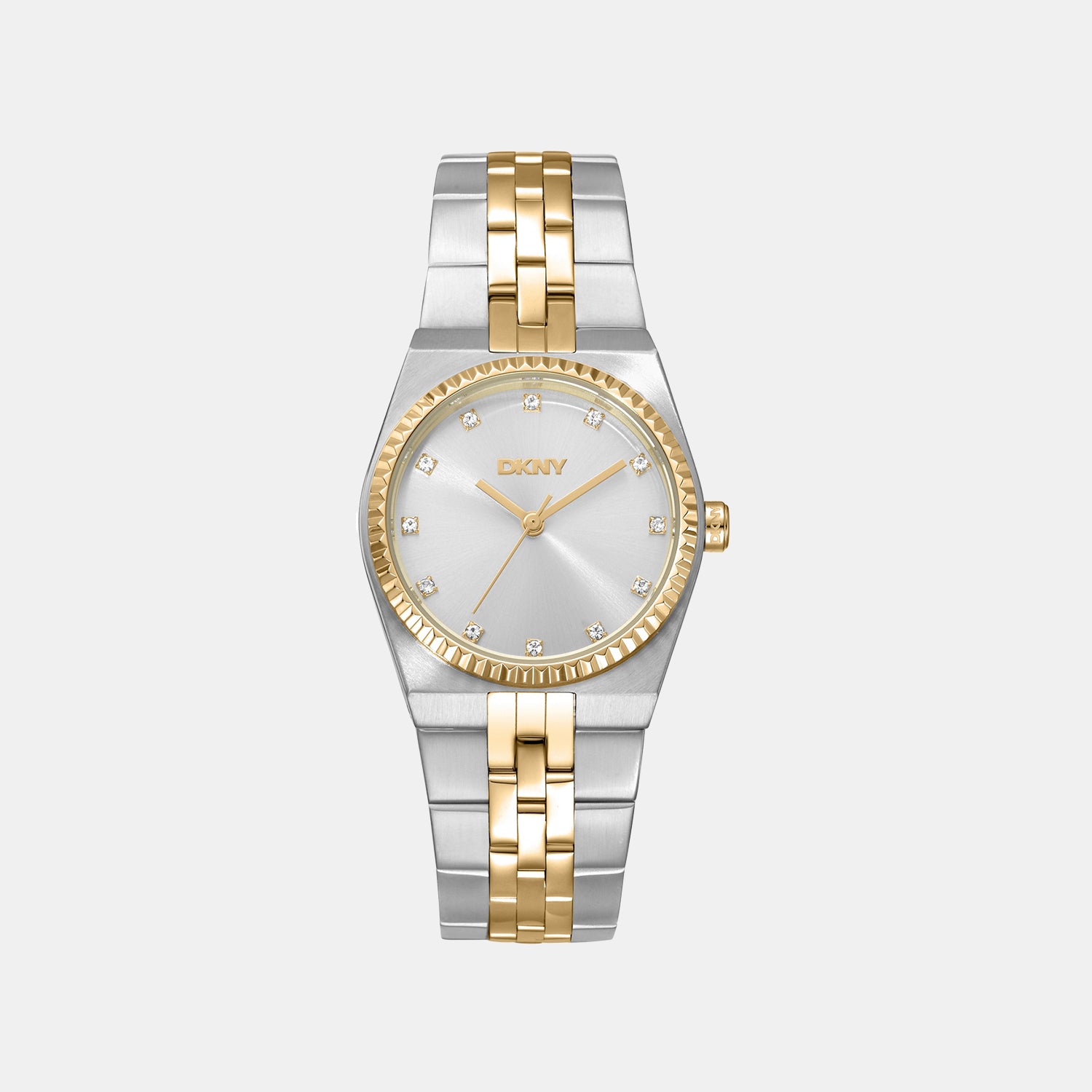 Women Quartz Silver Dial Analog Stainless Steel Watch DK1L177M0055