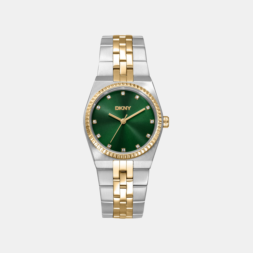 Women Quartz Green Dial Analog Stainless Steel Watch DK1L177M0065