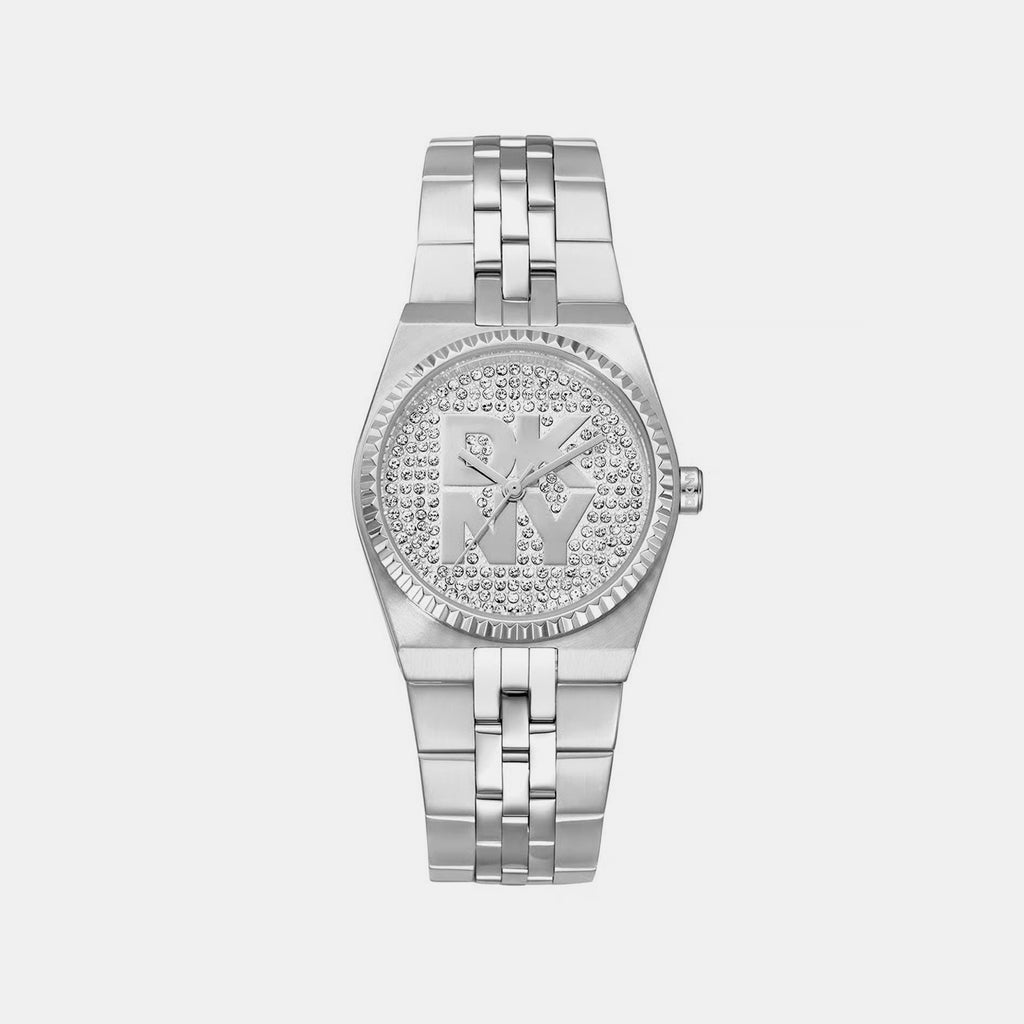 Women Quartz Silver Dial Analog Stainless Steel Watch DK1L177M0215