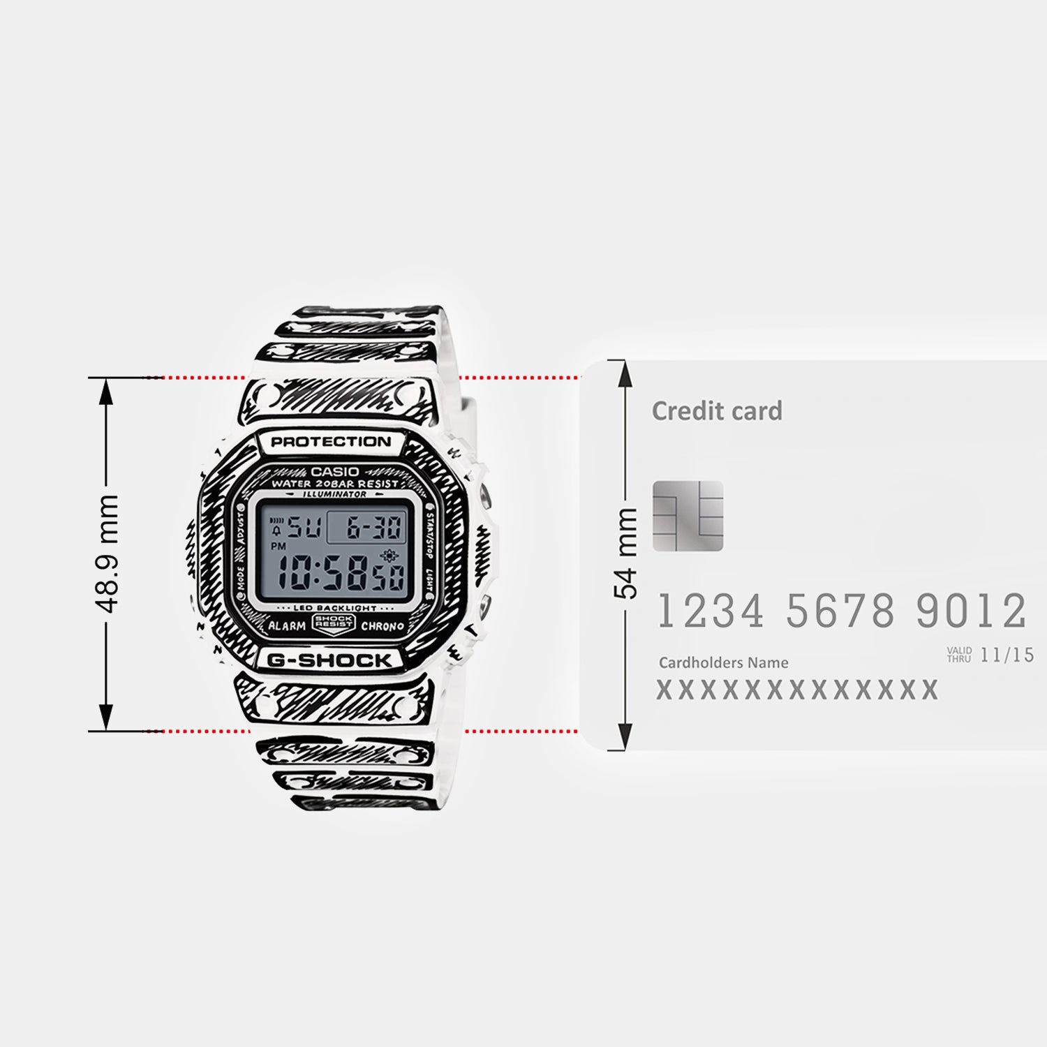 Men Digital Transparent Dial Digital Resin Watch G1796