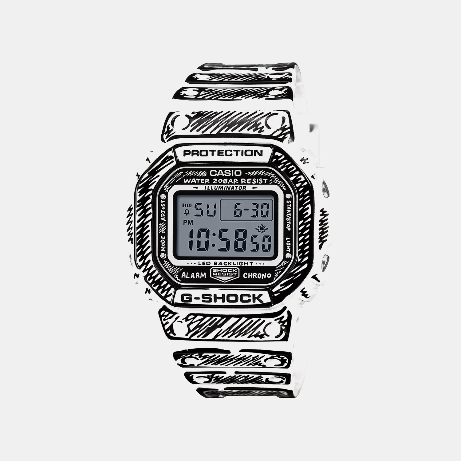 Men Digital Transparent Dial Digital Resin Watch G1796
