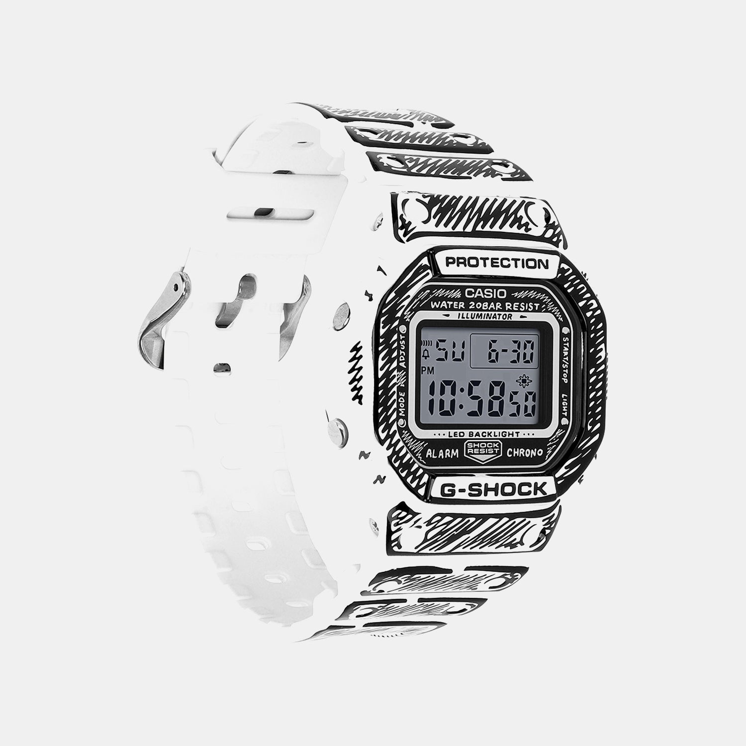 Men Digital Transparent Dial Digital Resin Watch G1796