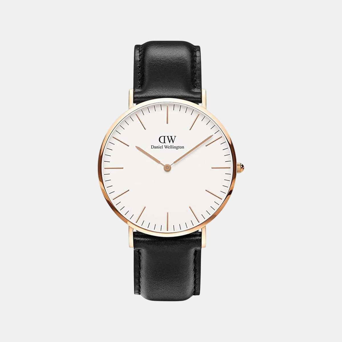 Classic Men Quartz White Dial Analog Leather Watch DW00100007K