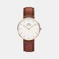 Classic Men Quartz White Dial Analog Stainless Steel Watch DW00100035K