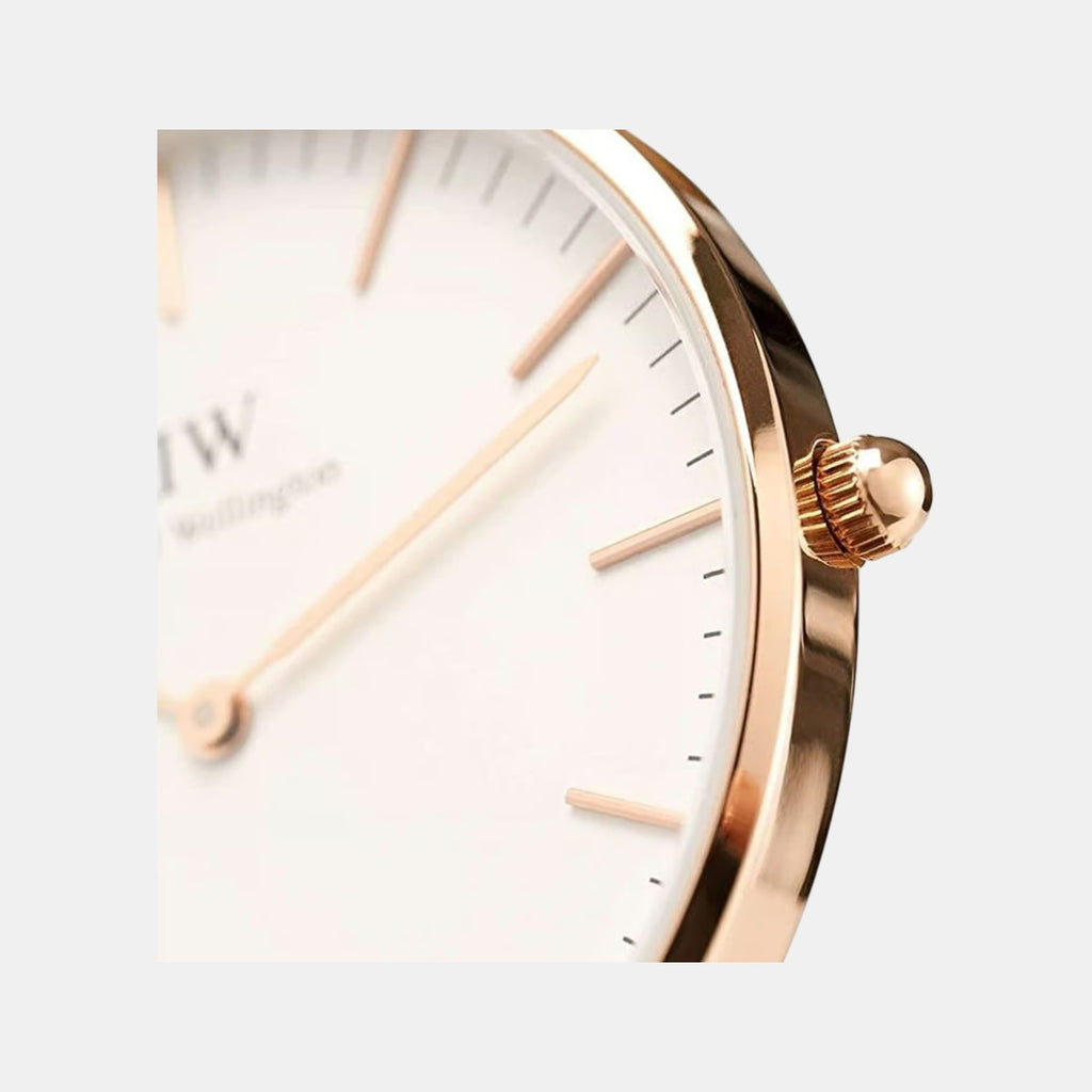 Classic Men Quartz White Dial Analog Stainless Steel Watch DW00100035K