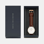 Classic Men Quartz White Dial Analog Stainless Steel Watch DW00100035K