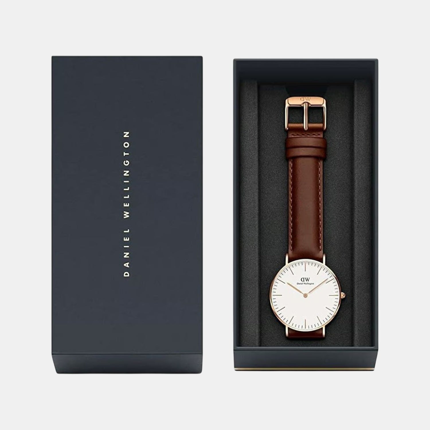 Classic Men Quartz White Dial Analog Stainless Steel Watch DW00100035K