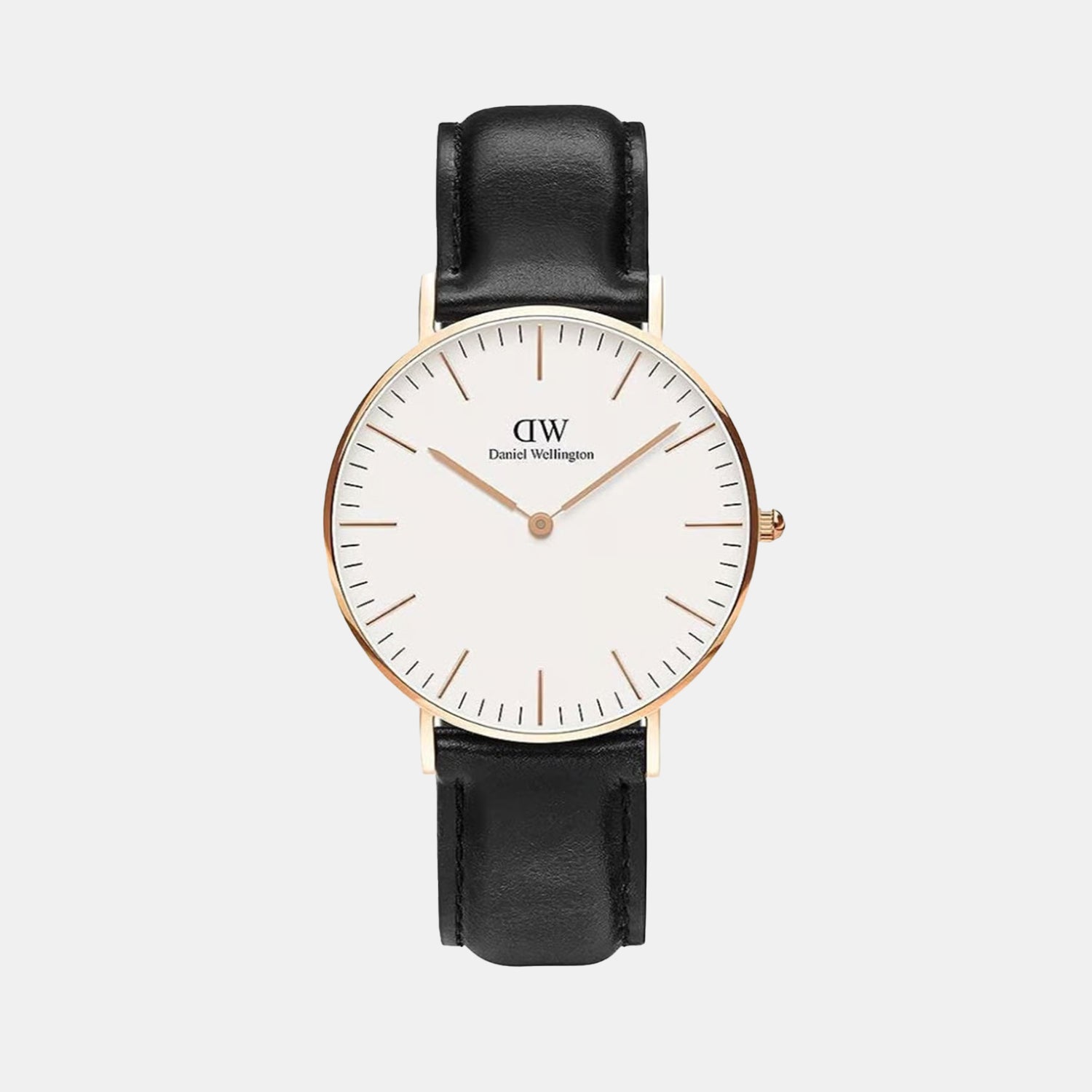 Classic Women Quartz White Dial Analog Leather Watch DW00100036